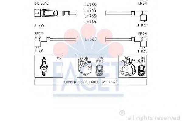FACET 48727 Комплект дротів запалення