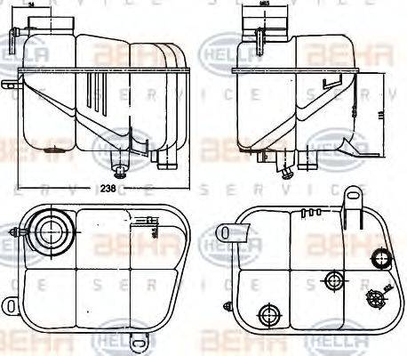 HELLA 8MA376755161 Компенсаційний бак, що охолоджує рідину