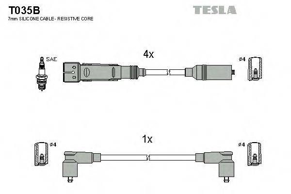 TESLA T035B Комплект дротів запалення